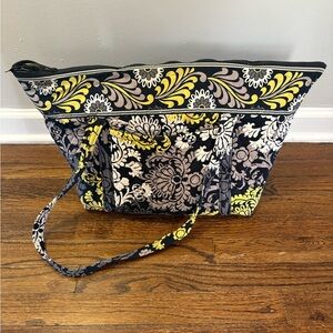 Vera Bradley Oversized Tote Bag - Black and Yellow